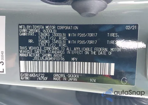 2021 Toyota 4Runner Trd Pro z USA, uszkodzony, nr VIN JTELU5JR0M5910196